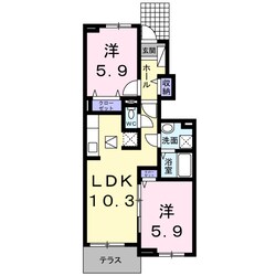 ロータス南島田Ｃの物件間取画像